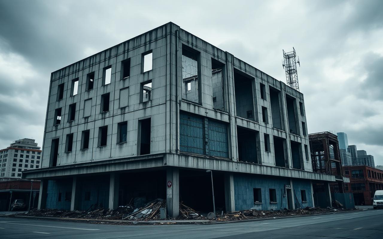 Demolare clădire industrială București — înainte