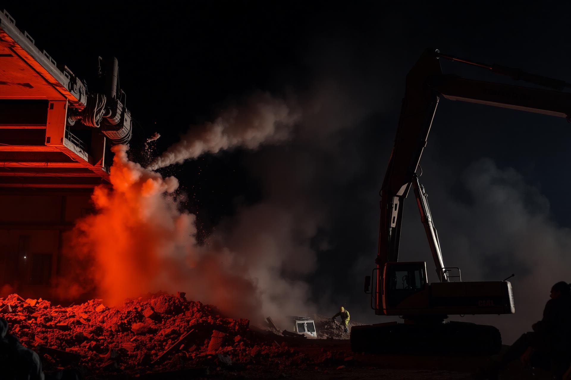 Demolare industrială cu excavator hidraulic — DEMOCONS București